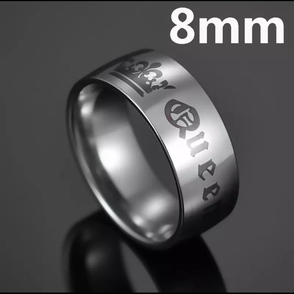 Jewelry Stainless Steel Silvertone Queen Band Ring Poshmark